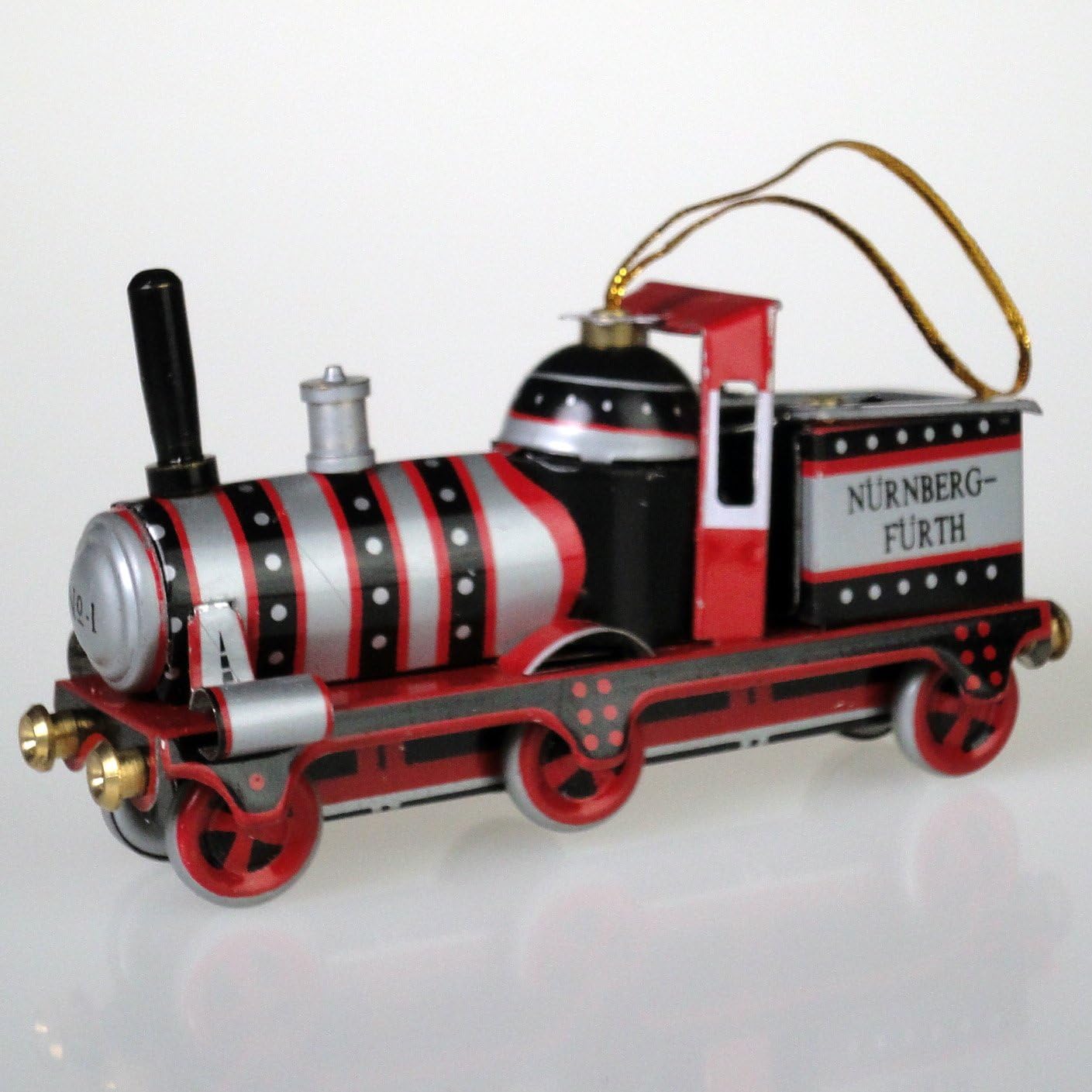STUDIO Furth Nurnberg Train Toy Ornament Vintage Repro Gift Vintage Vehicle Tin Toy Collectible Christmas Tree Hanging Ornament Pendants Home Decoration