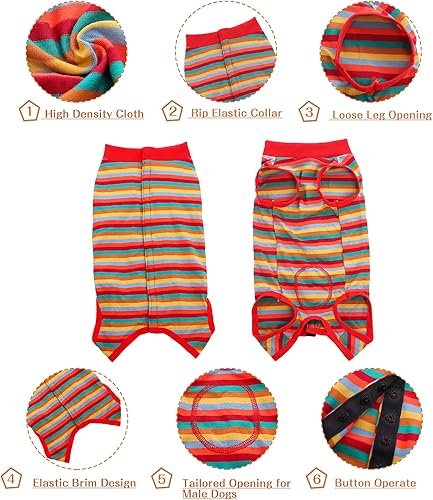 Miniatura 3 de SAWMONG Traje de recuperación para perros, traje quirúrgico para perros para heridas abdominales, recuperación para perros después de la cirugía,