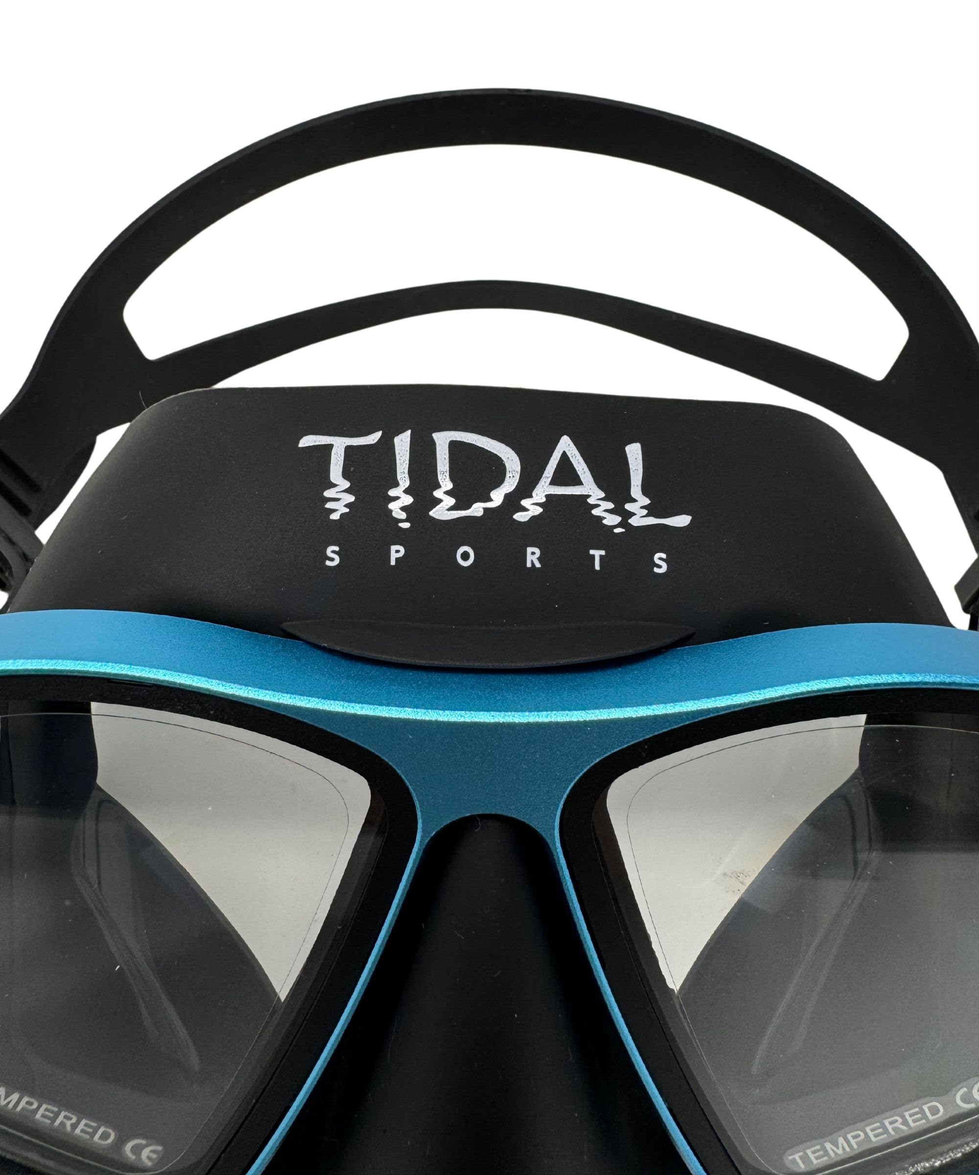 Tidal Freitauchmaske - Aluma Pro mit fortschrittlicher Anti-Beschlag-Technologie | Maske mit extrem geringem Volumen für Freitauchen, Schnorcheln und Tauchen, Linse aus gehärtetem Glas