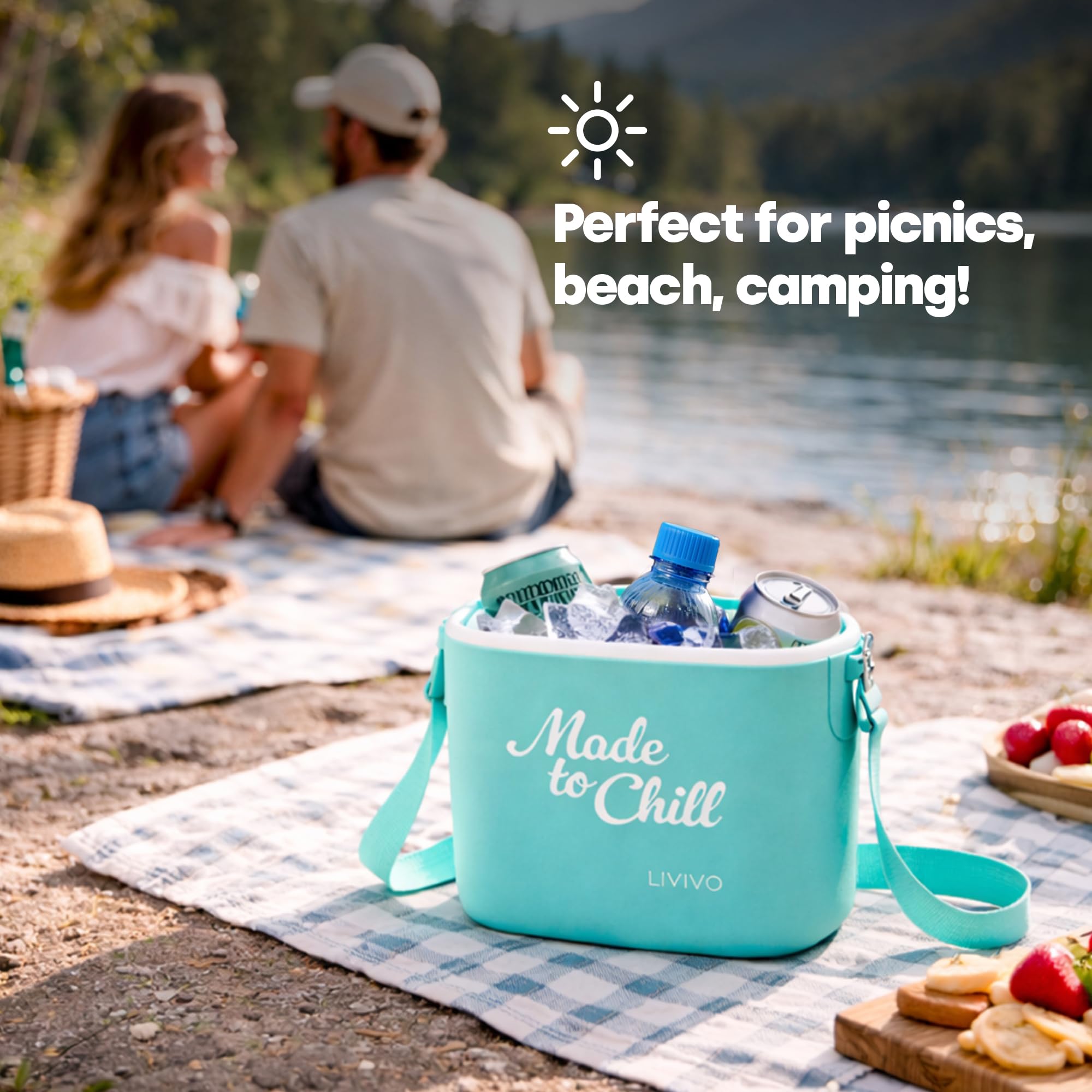LIVIVO Made to Chill 5L Cool Box – Summer Cooler Box, Small Portable Insulated Ice Box with Strap, Lightweight Hard Cooler for Picnic, Beach, Camping & Travel — view 7