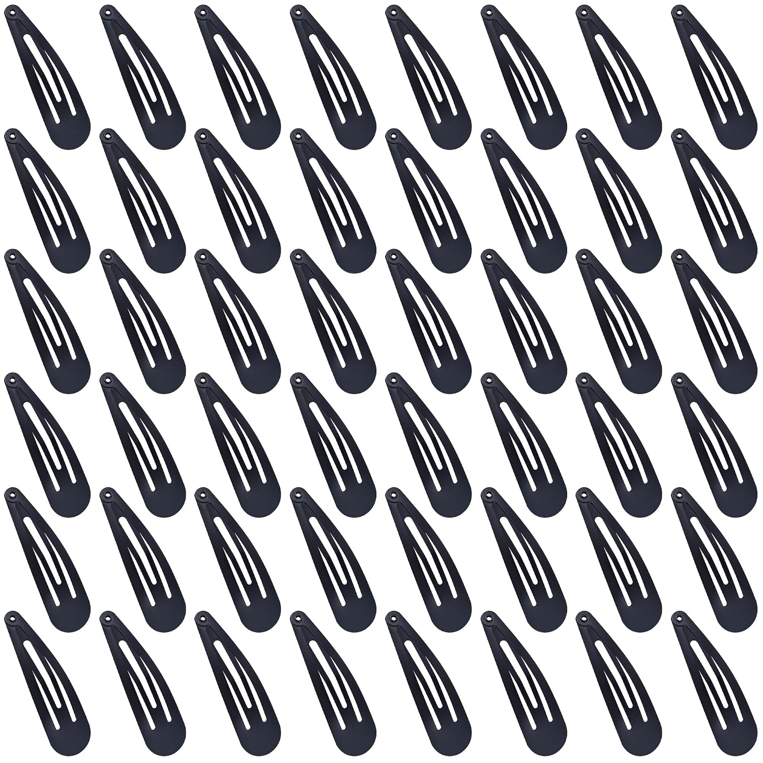 Classic Black Metal Barrettes for Women | Non-Slip Hair Clips