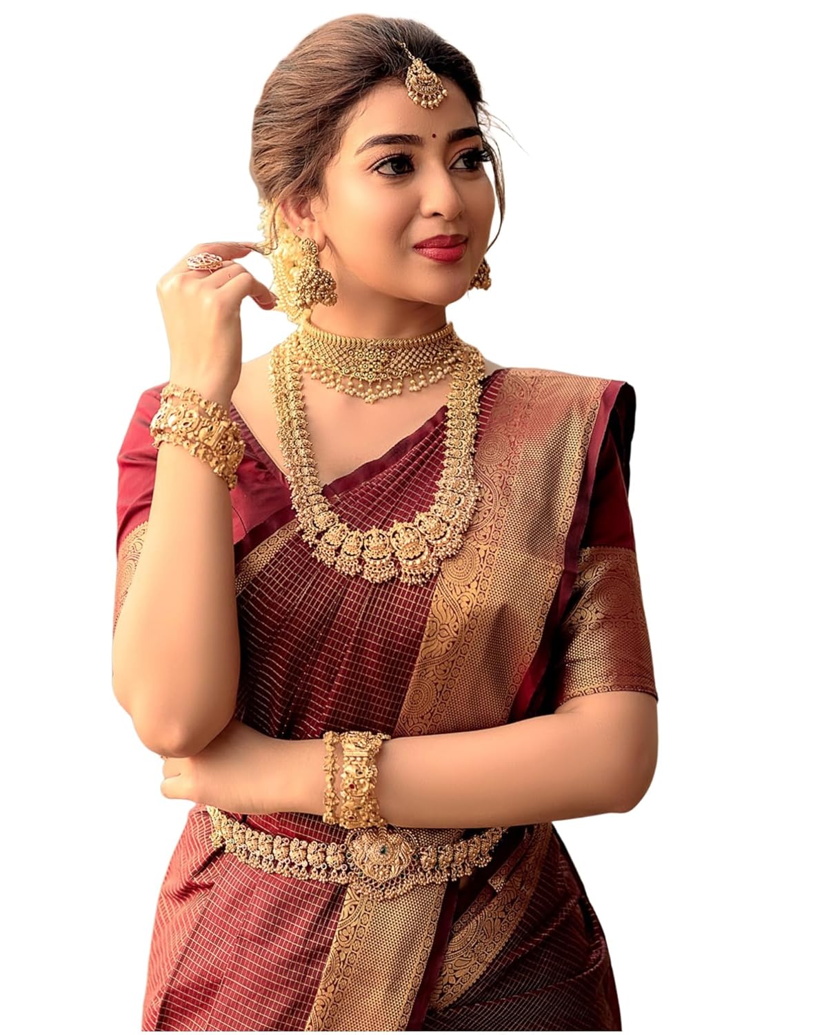 SIRIL Women's Soft Banarasi Silk Jacquard Saree with Unstitched Blouse Piece - Image 7