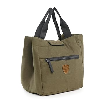 Insulated Canvas Lunch Bag for Women Men Office Travel