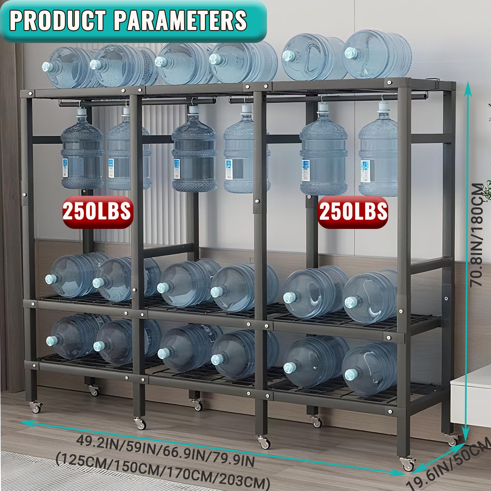 Mobiler Industrieller Kleiderständer mit Rädern, zusammenklappbarer Kleiderständer zum Aufhängen von Kleidung, tragbares Kleiderschrank-System,A,49.2"/125CM