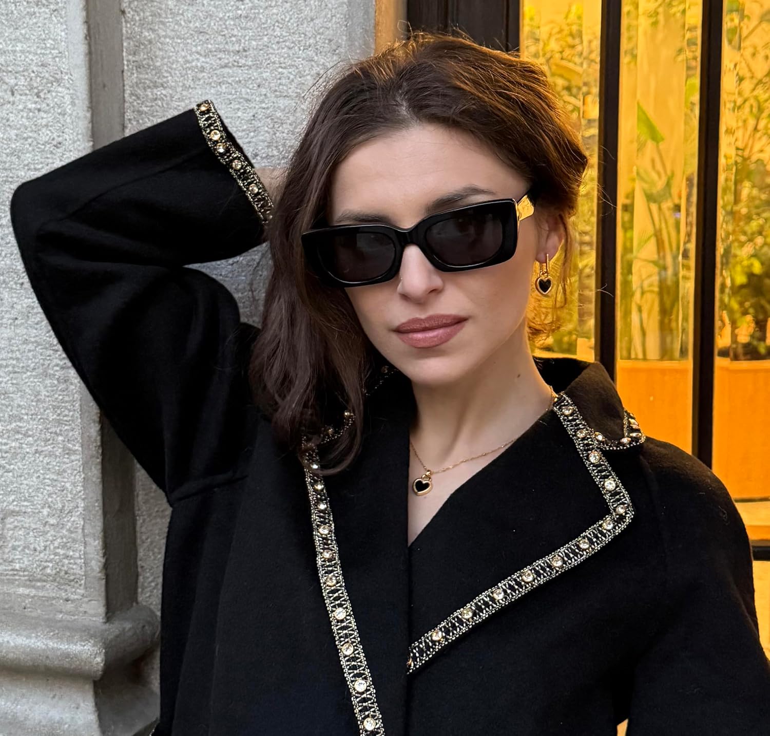 Milan Chiva 14K Gold Plated Small Huggie Dangle Earrings | Lightweight Trendy Heart Dainty Jewelry Hypoallergenic Chunky Gold Hoops Earrings Jewelry Valentine's Day Gift for Women - Image 2