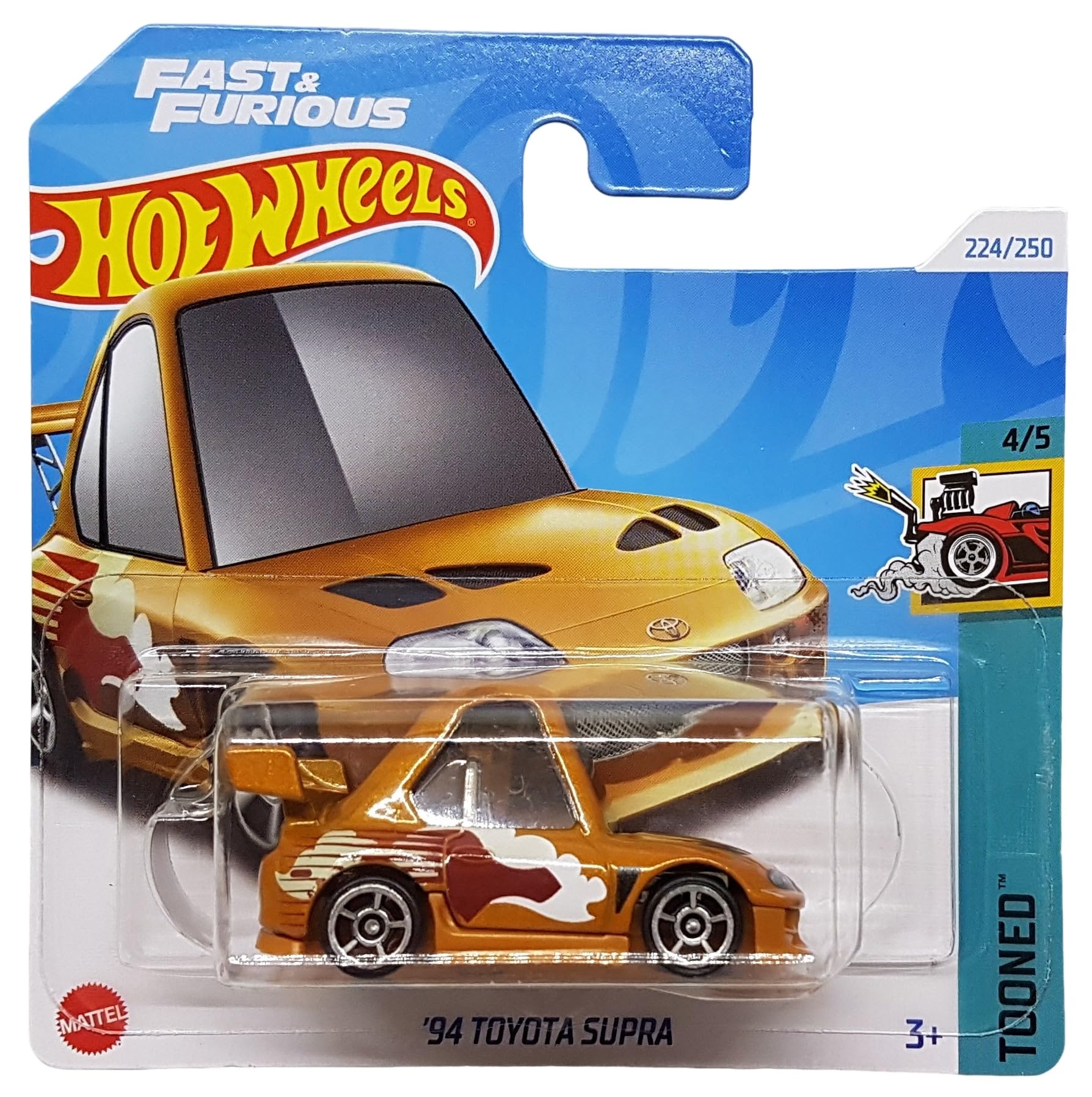 Hot Wheels - ´94 Toyota Supra - Tooned 4/5 - HTF27 - Short Card - Fast & Furious - Naranja - Mattel 2024 – 1:64