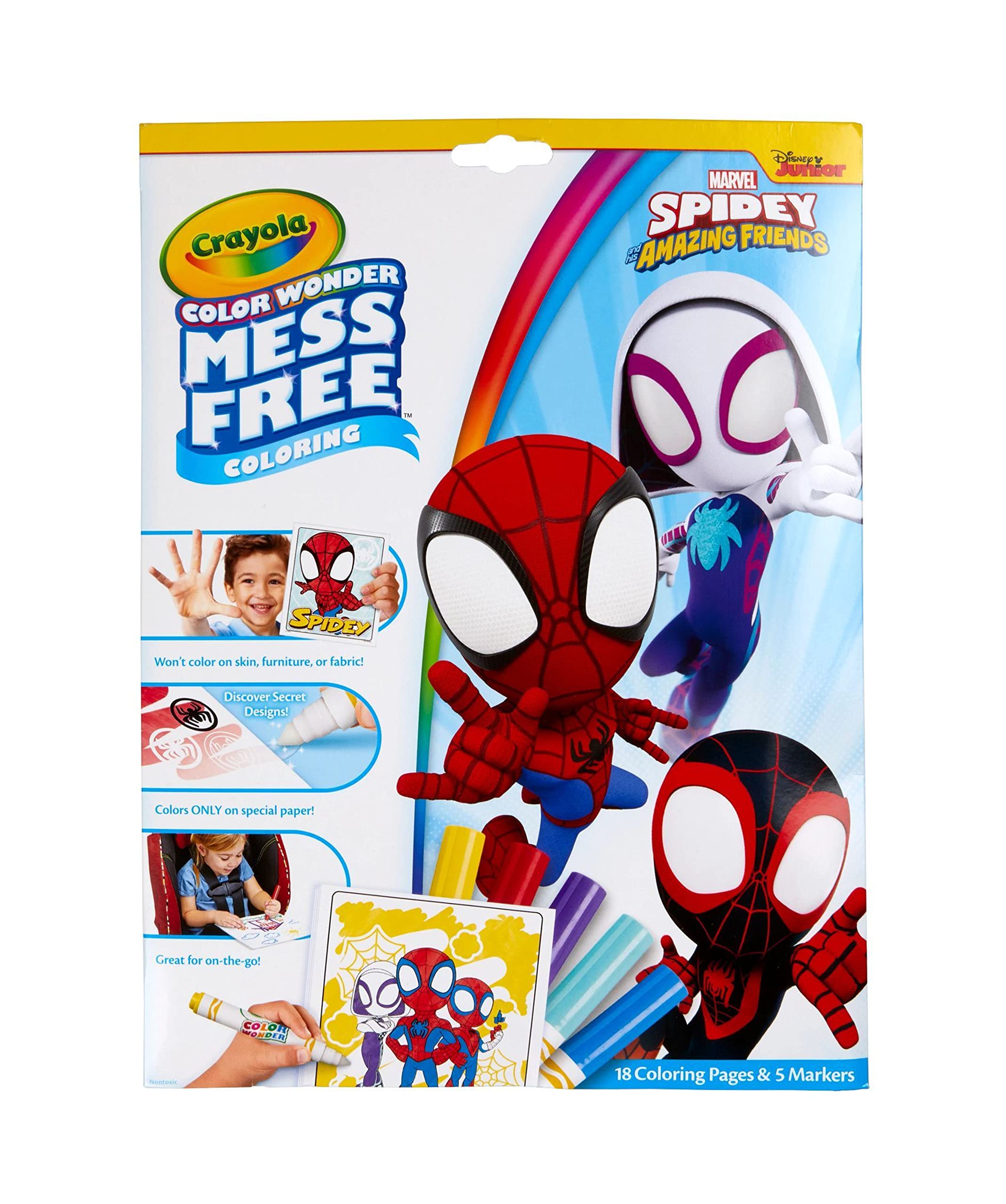 CrayolaColor Wonder Mess Free Pad & Marker Spidey and his Amazing Friends Ideal for children ages 3 and up