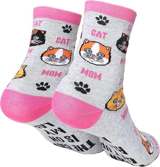 Calcetines divertidos de gato para mujer miniatura 4