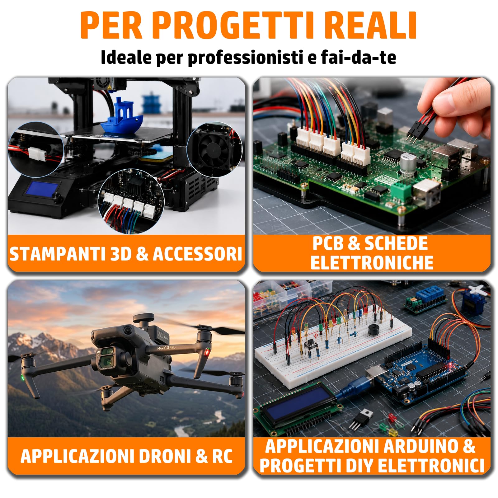 PEBA Set di micro connettori con pinza crimpatrice a cricchetto, Micro-Fit 3.0, Dupont da 2,54 mm e JST-PH/XH/SM/SYP, 45 tipi di connettori, 0,03-1,5 mm², con pinza spelafili