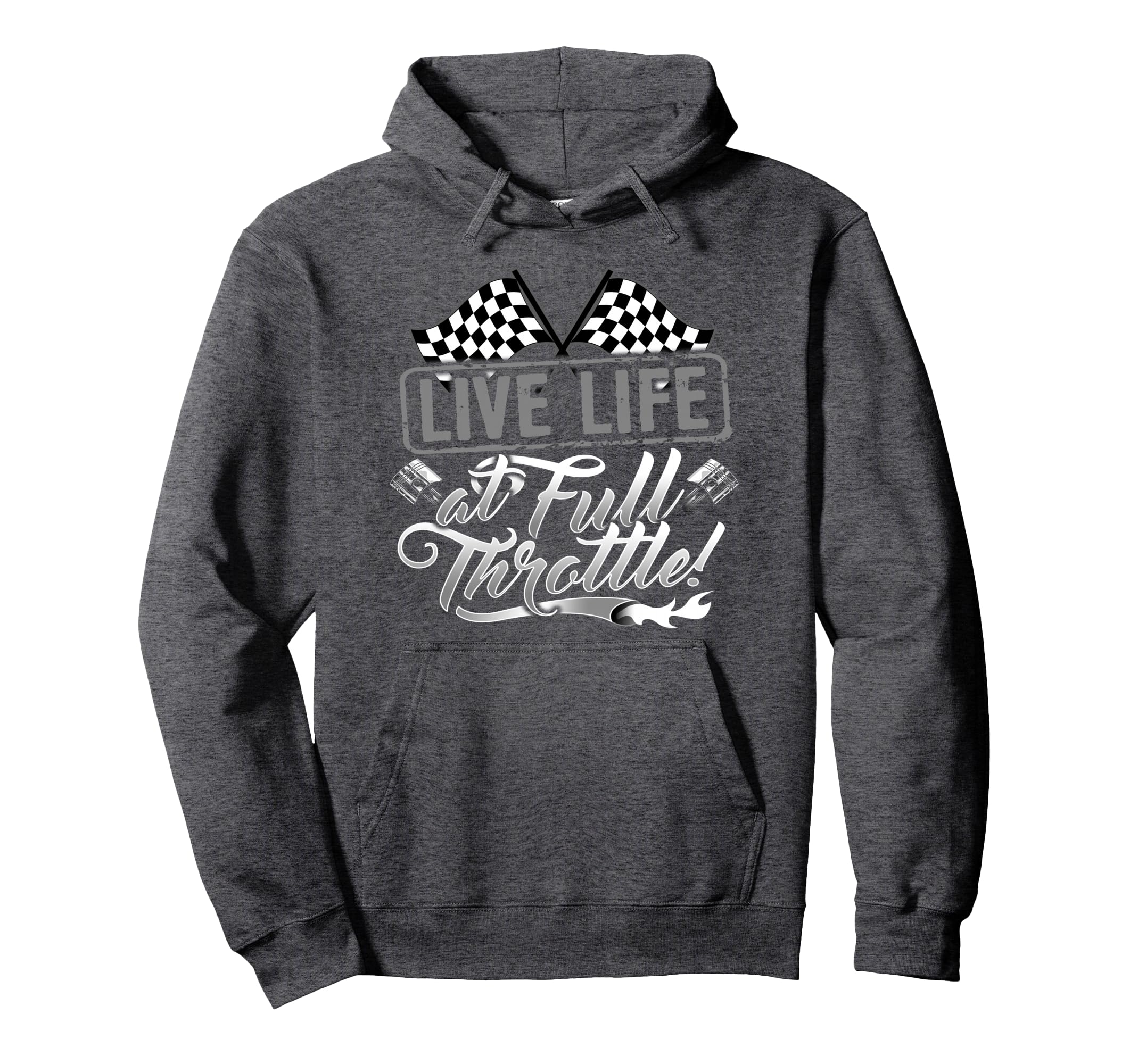 Race Car Drag Strip Checkered Flag Life Hoodie Pullover Hoodie