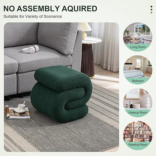 Miniatura 4 de Lyon Sence Reposapiés moderno, tocador en forma de S, reposapiés acolchado, dormitorio, silla de maquillaje, asientos cómodos para sala de estar y