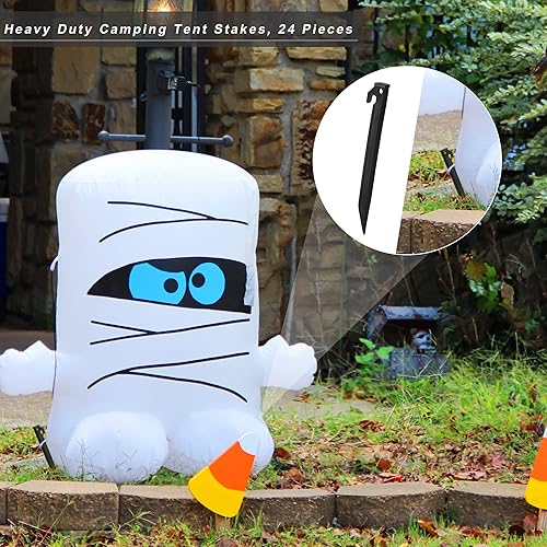 Miniatura 4 de ADXCO 24 estacas inflables de plástico de 8.8 pulgadas, estacas de repuesto de anclaje para decoración inflable, estacas de tienda de campaña