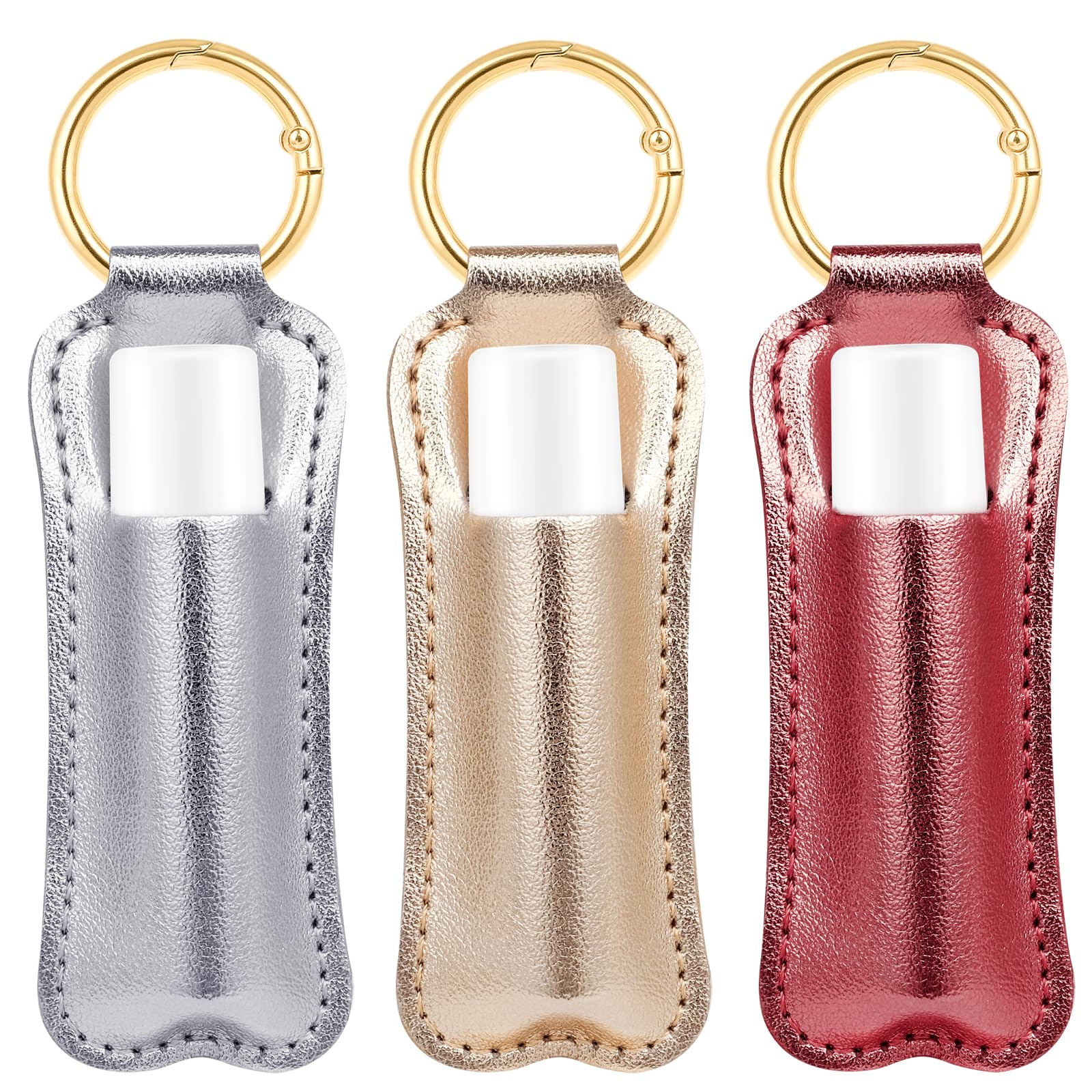 WK IEASON Lip Balm Holder for Chapstick Lipstick Sleeve Keychain Small Christmas Gifts Stocking Stuffers for Teen Girls