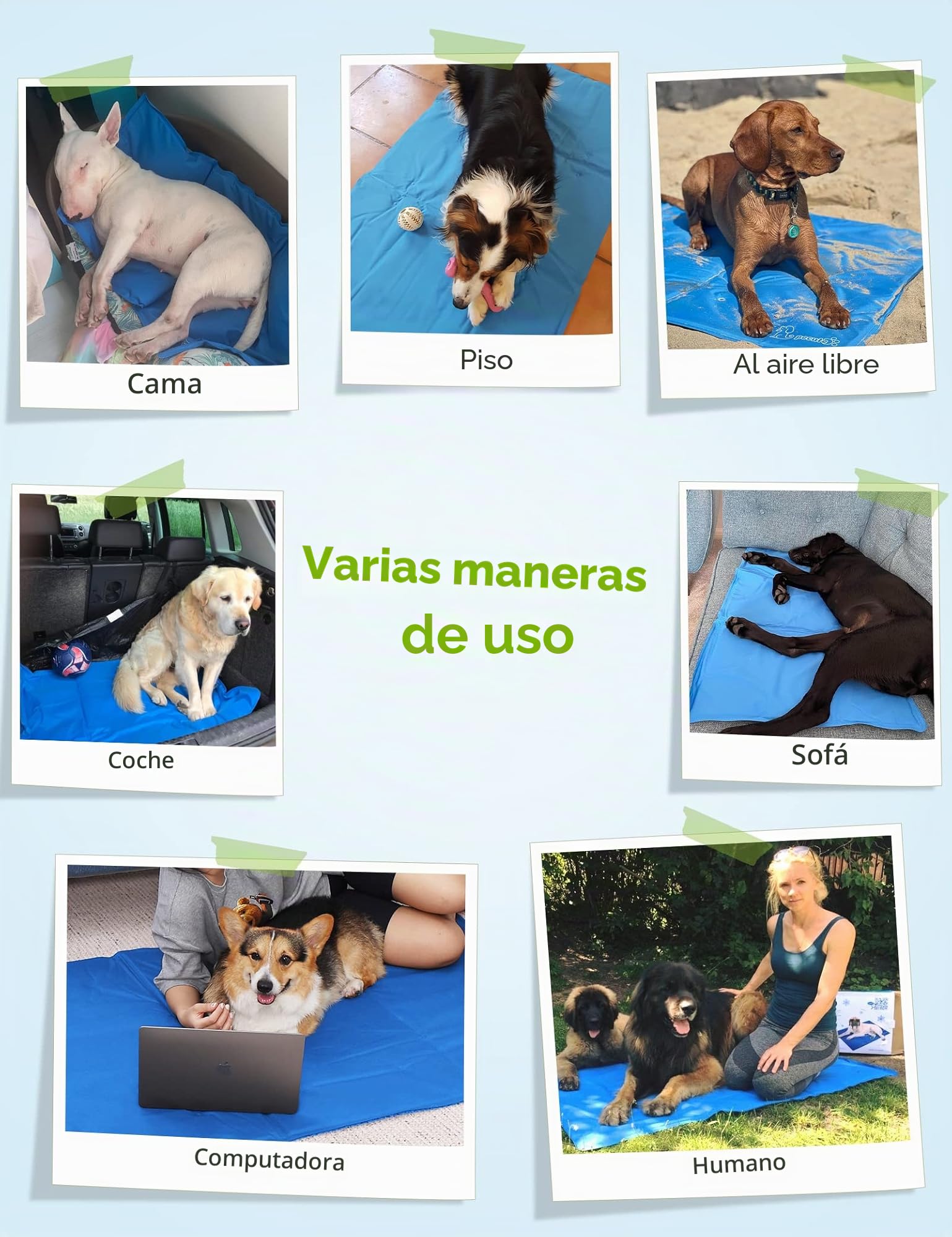 Pecute Alfombra Refrescante para Perro Actualización Engrosada 0.4mm 300D Oxford Alfombrilla de Refrigeración Automática para Animales de Compañía