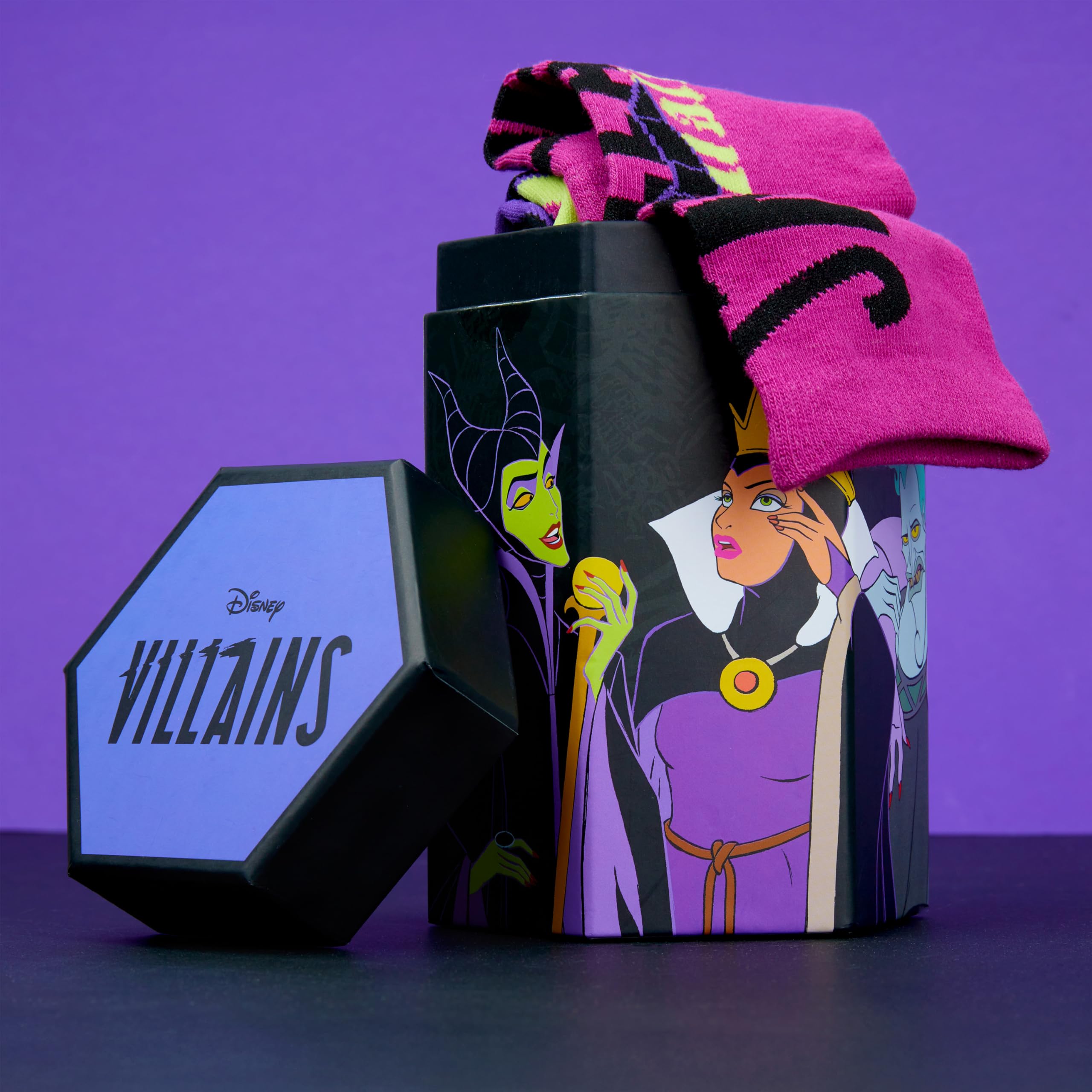 Disney Calcetines Mujer, Pack de 5 Calcetines Divertidos, Stitch, Minnie Mouse, Villanos o Jack y Sally, Regalos Originales