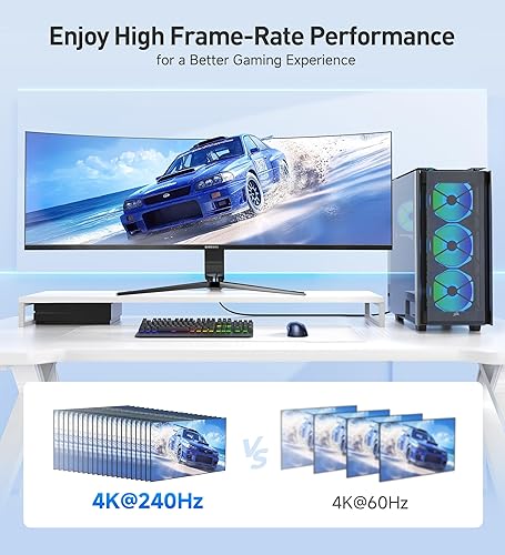 Miniatura 4 de Cable Matters Cable HDMI de alta velocidad trenzado de 48 Gbps 8K HDMI de 9.8 pies  9.8 ft con 8K 60Hz, 4K 240Hz y soporte HDR para PS5, Xbox Series