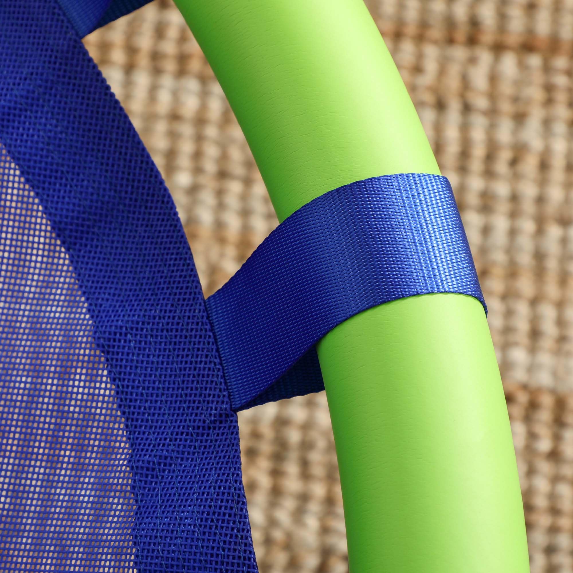 Outsunny Balançoire Nid d'Oiseau Ronde Ø 100 cm Réglable Jardin Bleu | à Suspendre, Enfant Adulte, Capacité de Charge 150 kg, Extérieur, Cadre en Acier, Textilène