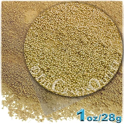 Miniatura 2 de The Crafts Outlet Acabado metálico de 1 onza0.99 oz, vidrio, microperlas de 0.024 in, ideal para uñas de caviar, marrón café metálico