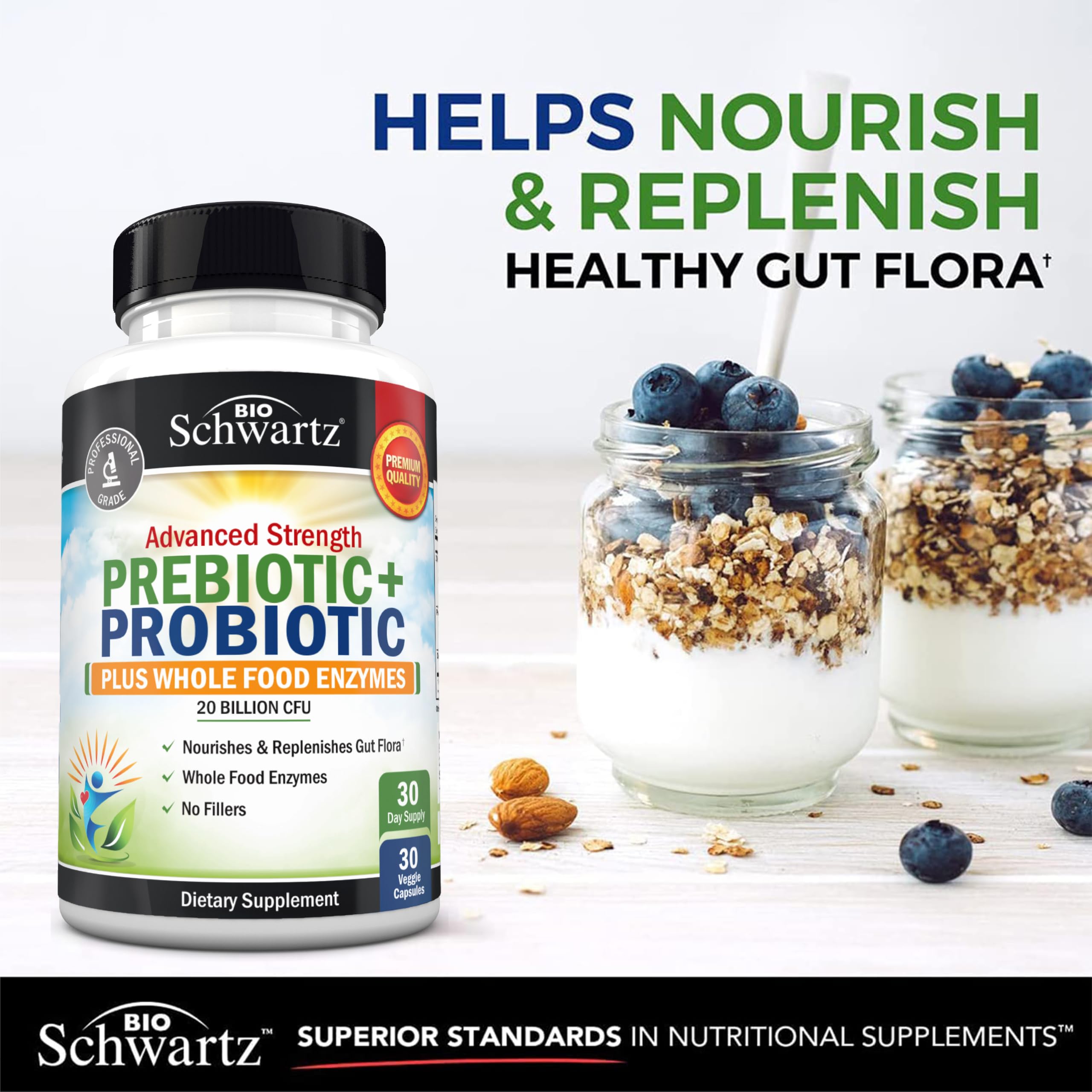 Advanced Prebiotics & Probiotics for Women & Men, 30 Capsules — Amazon image 2