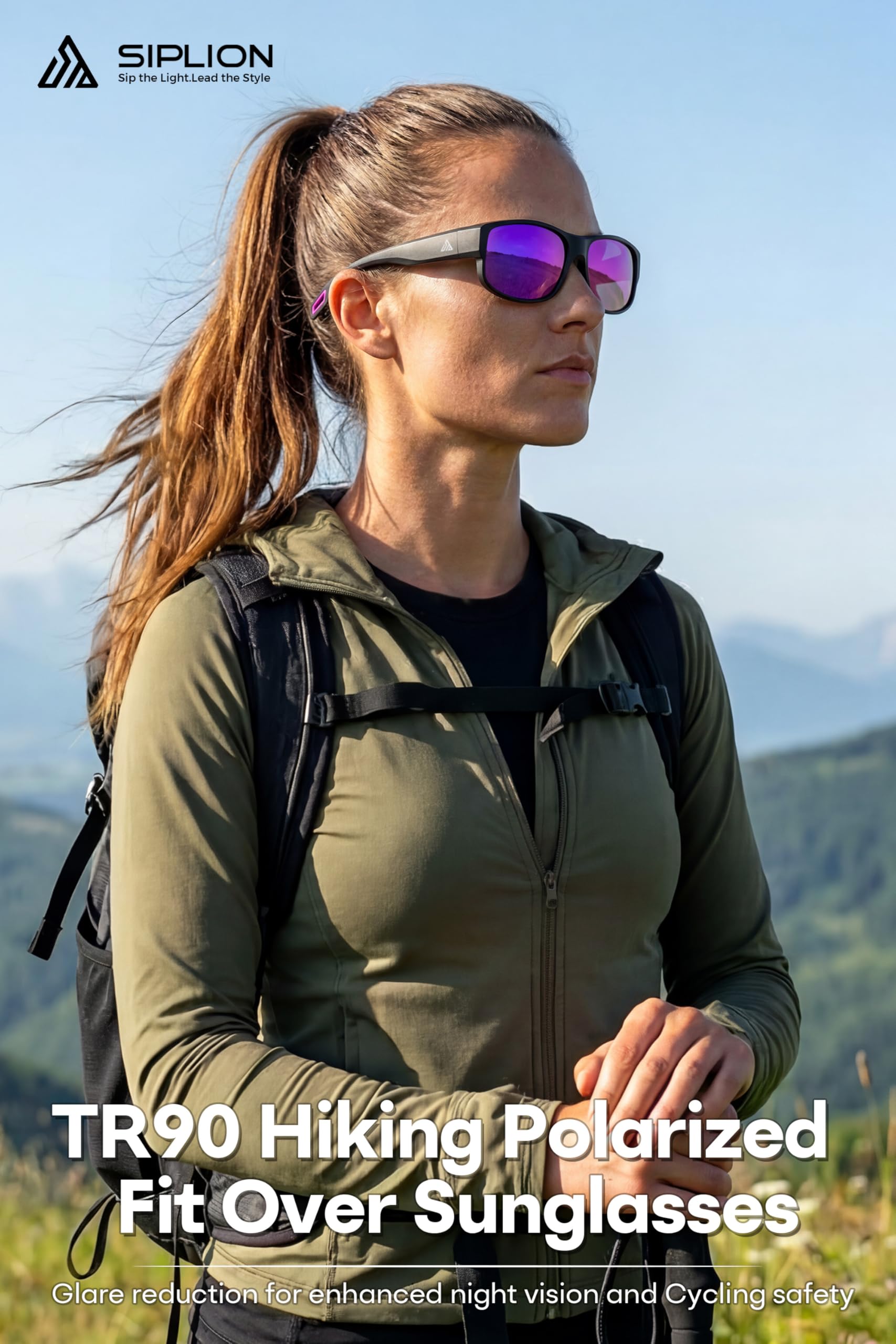 SIPLION Lunettes de soleil superposées hommes et femmes : Protection UV400 polarisée, lunettes de soleil avec clip pour lunettes de prescription