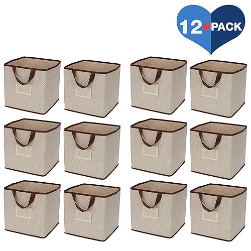 Miniatura 4 de Delta Children 12 cubos de almacenamiento plegables, color beige
