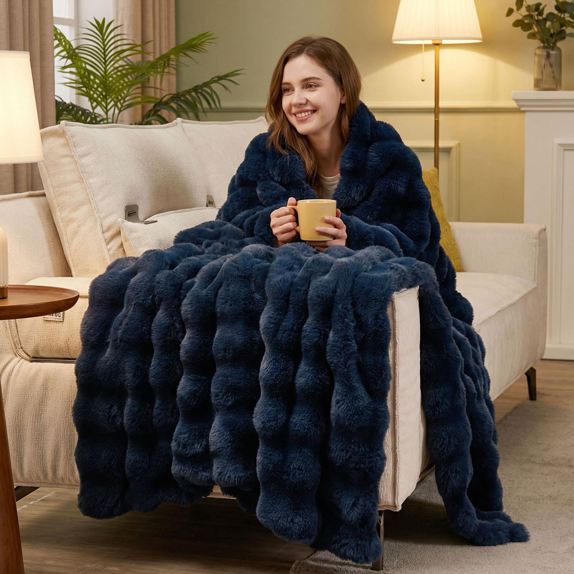 Amazon.com: JONIYEAR Soft Fuzzy Oversized Bubble Faux Rabbit Fur