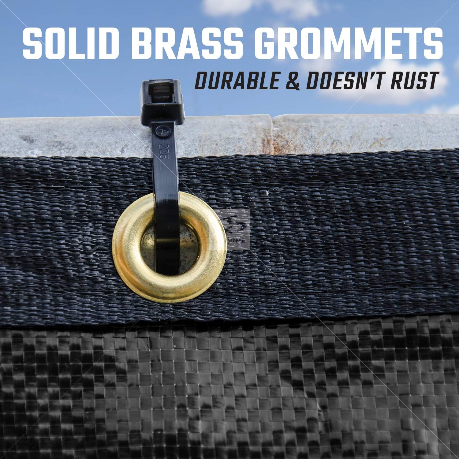 Size 50' x 5'8' Color Carbon Black Fence Privacy Screen - Extreme 98% Blockage Temporary Windscreen Fence Cover