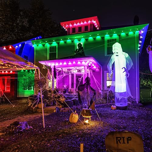 Miniatura 8 de FVTLED Permanent Outdoor Lights, 100ft WiFi Smart Dynamic RGB+WW Multi-Color Outdoor Lights, IP65 Waterproof 72 LED Eaves Lights for Party,