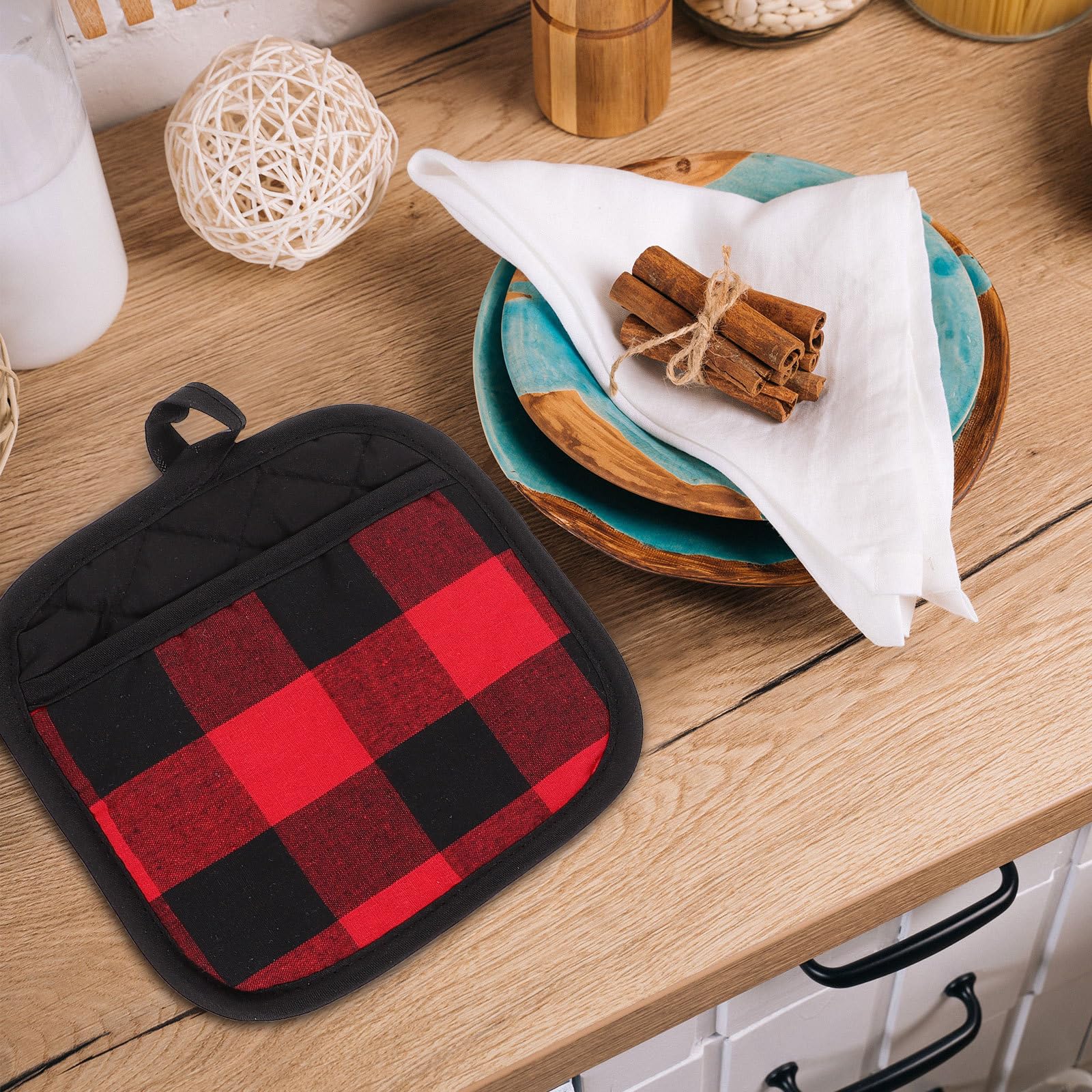 Didiseaon 3 Set Set Asciugamani Cucina Guanto Forno e Presine Nere Creative