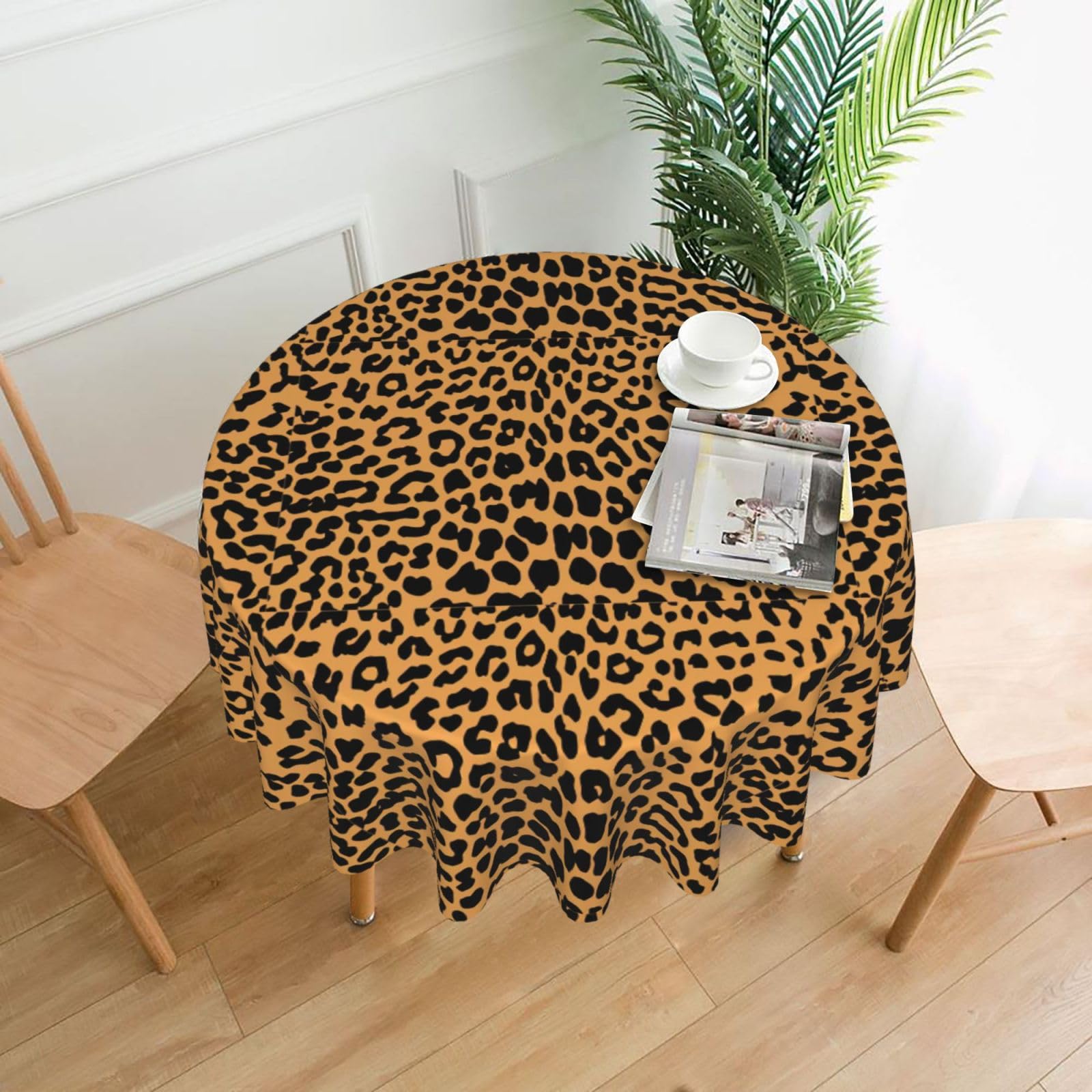 OXbnmm Giraffe Print Print Soft Round Tablecloth 60in Polyester Washable Cover Cozy Gift for Mom Housewarming