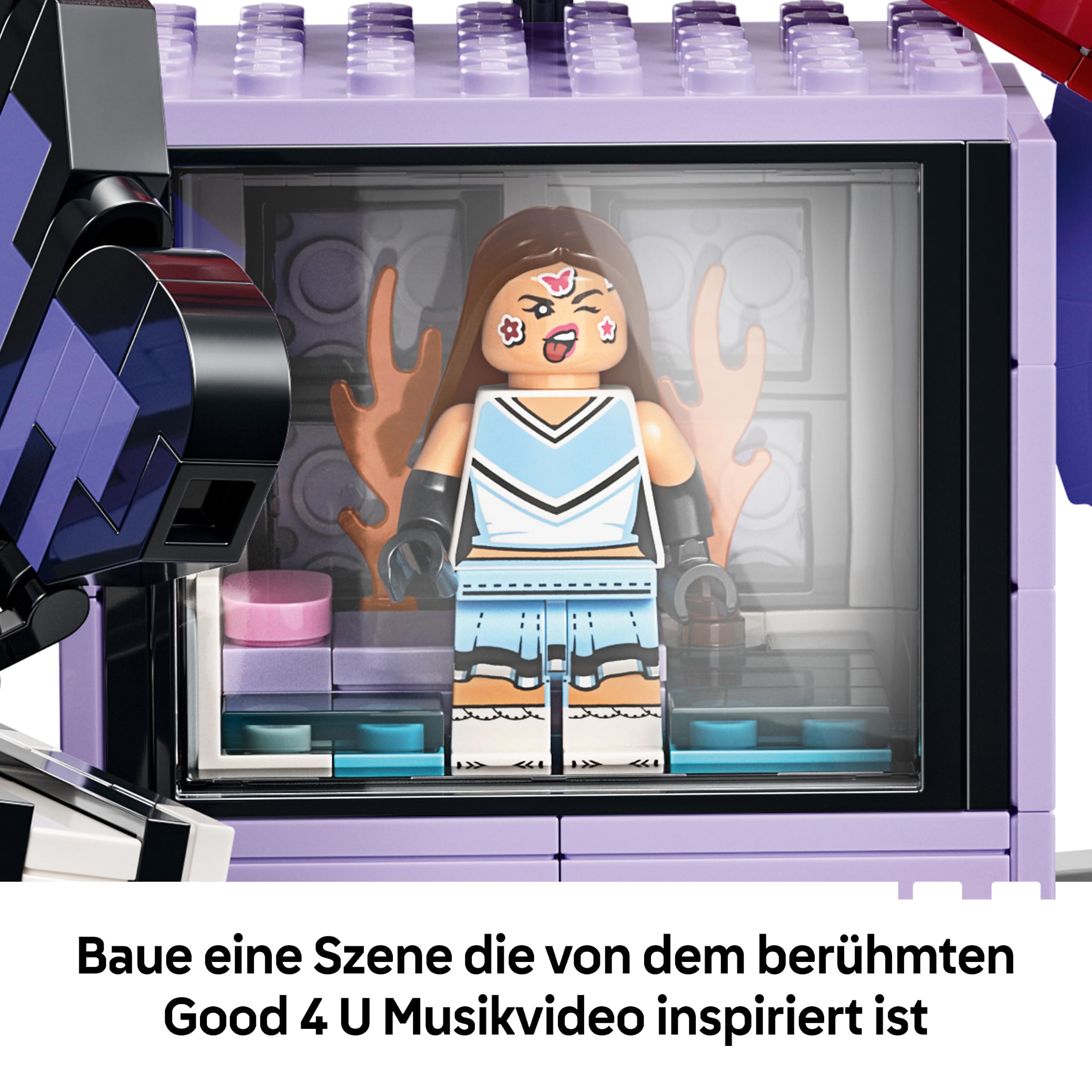 LEGO Editions Olivia Rodrigos Geheimer Koffer - Spielzeug mit Koffer, Mikrofon, Schallplatte, Megafon, Fernseher & Minifigur - Zimmer Deko - Musik Geschenk für Mädchen und Jungen ab 10 Jahren - 43030