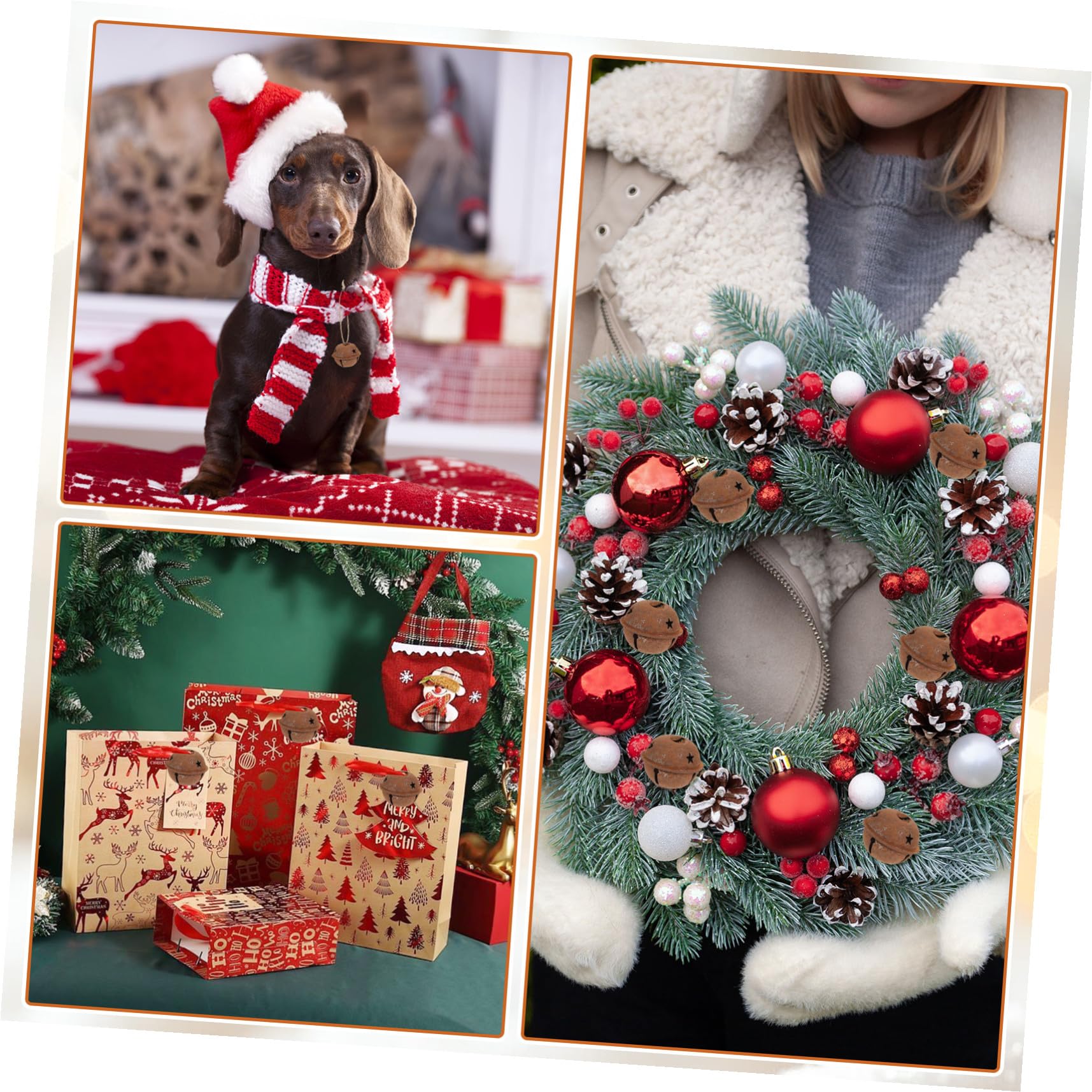 INOOMP 24pezzi Campanella Natalizia Arrugginita di Metallo Campanellini Decorativi per Albero di Natale Campana Fai da Te Artigianale Adatta per Ornamenti Natalizi e Rustic