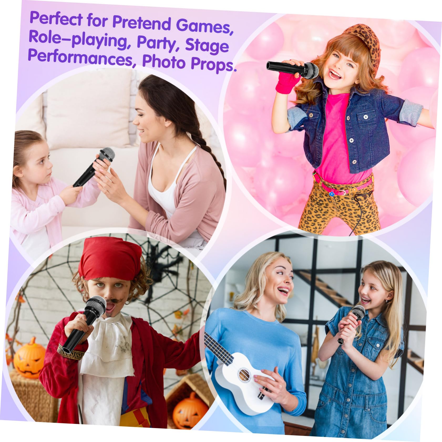 SUPVOX 16 Piezas Juguetes Micrófono Falso para Micrófono de y Seguro para Imitación Accesorio Divertido para y Fiestas Infantiles
