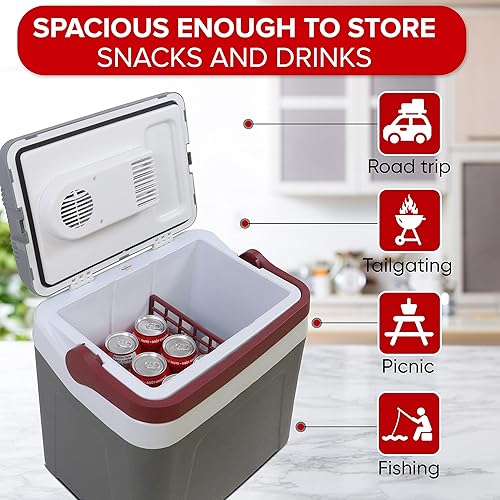 Miniatura 3 de Koolatron Enfriador eléctrico portátil enchufable para automóvil de 12 V, 25 L (26 cuartos de galón), nevera portátil eléctrica sin hielo para