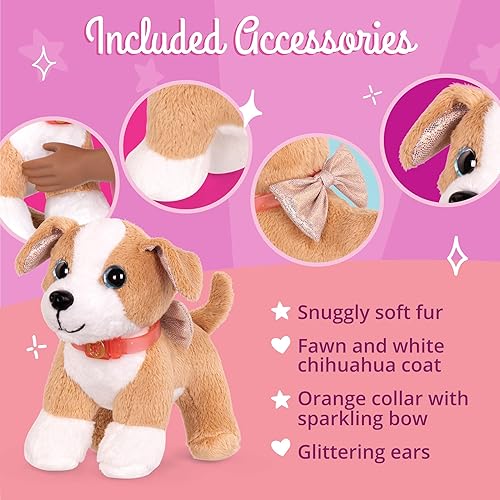 Miniatura 3 de Glitter Girls – Perro de peluche – Accesorio para mascotas de cachorro para muñecas de 14 pulgadas – Juguetes, ropa y accesorios para niñas de 3