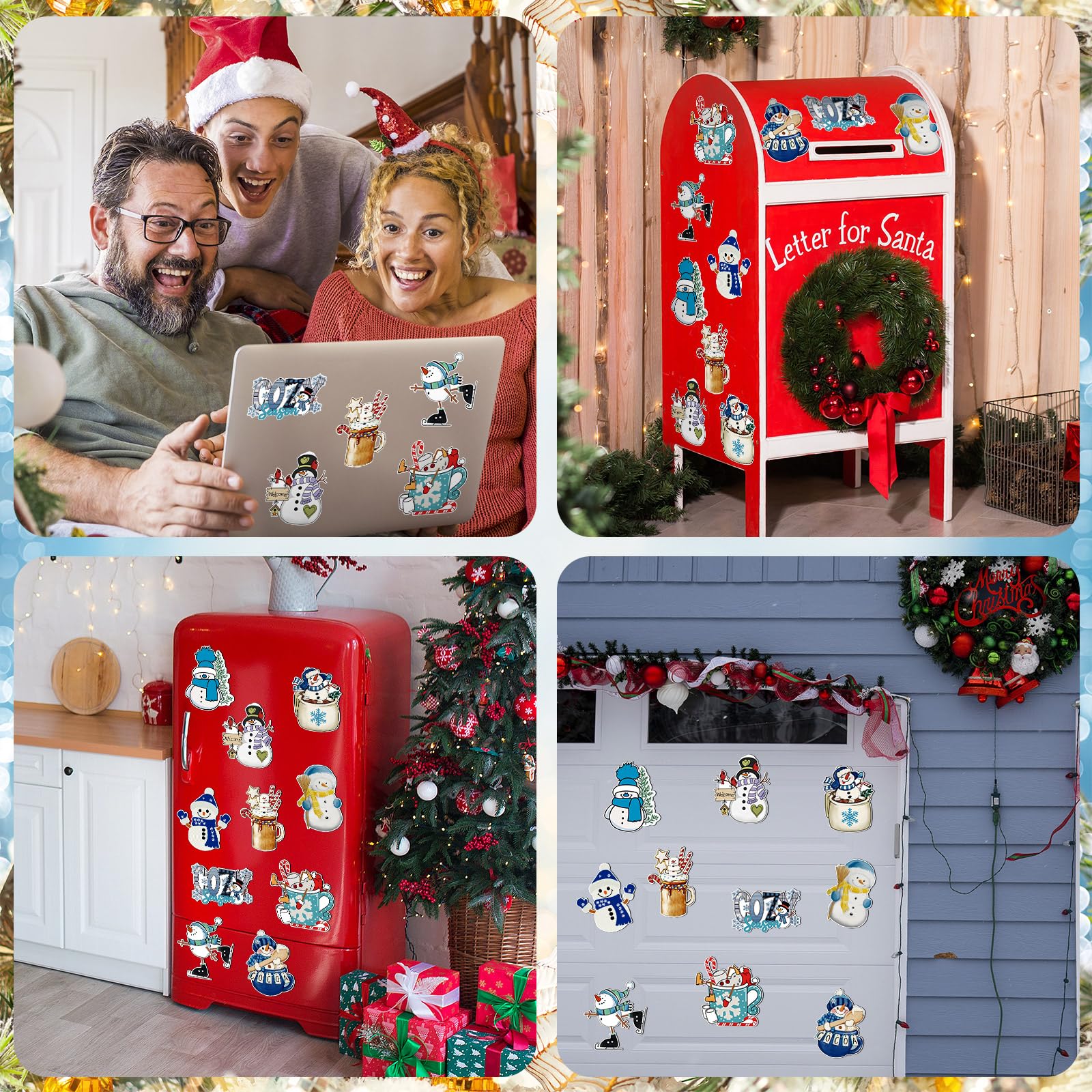 Snapklik.com : 10 Pcs Christmas Snowman Refrigerator Magnets Cartoon ...