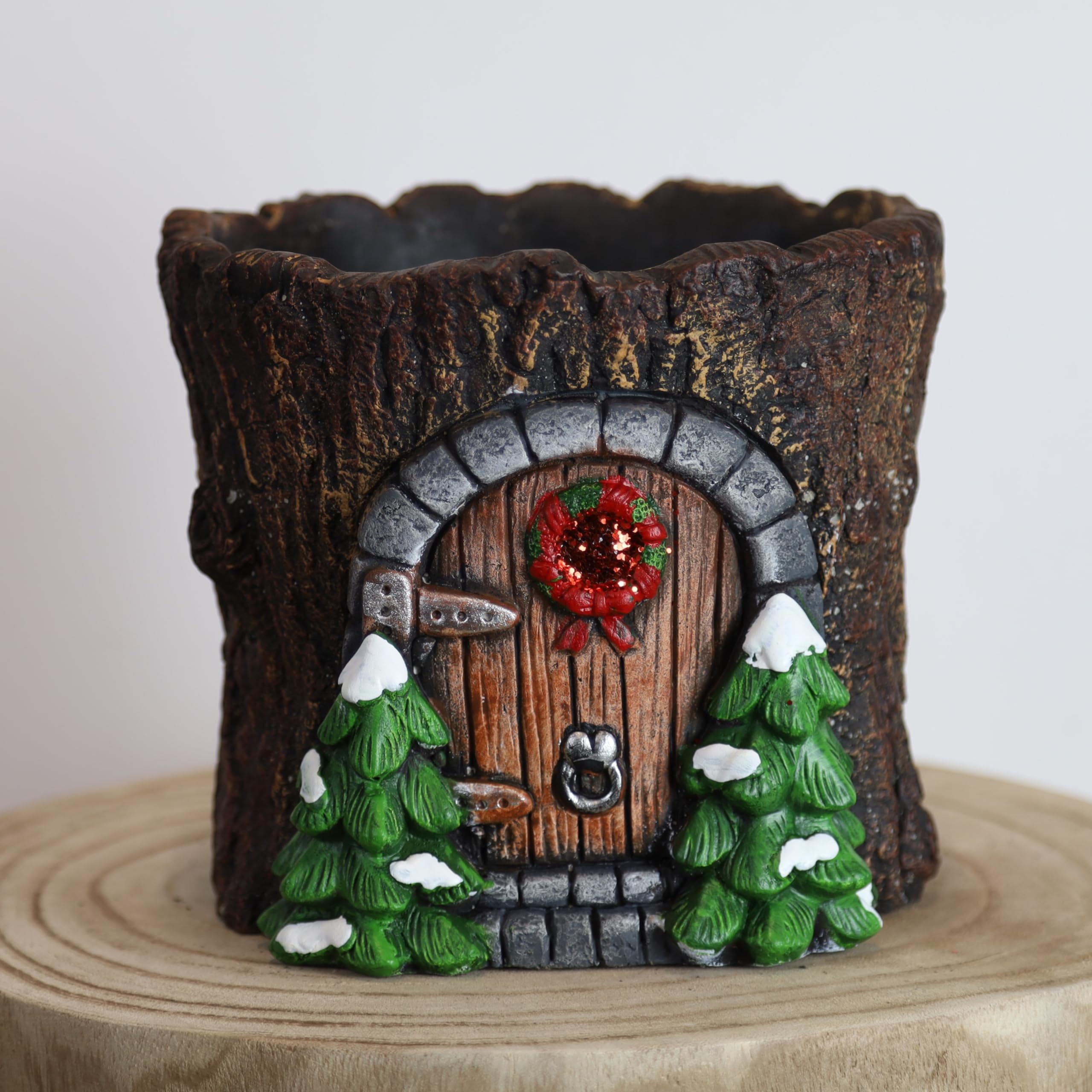 Fyne-Finds Multicolor Cement Christmas Fairy House Plant Pot Cover Garden Planter Novelty Ornament Xmas Gift