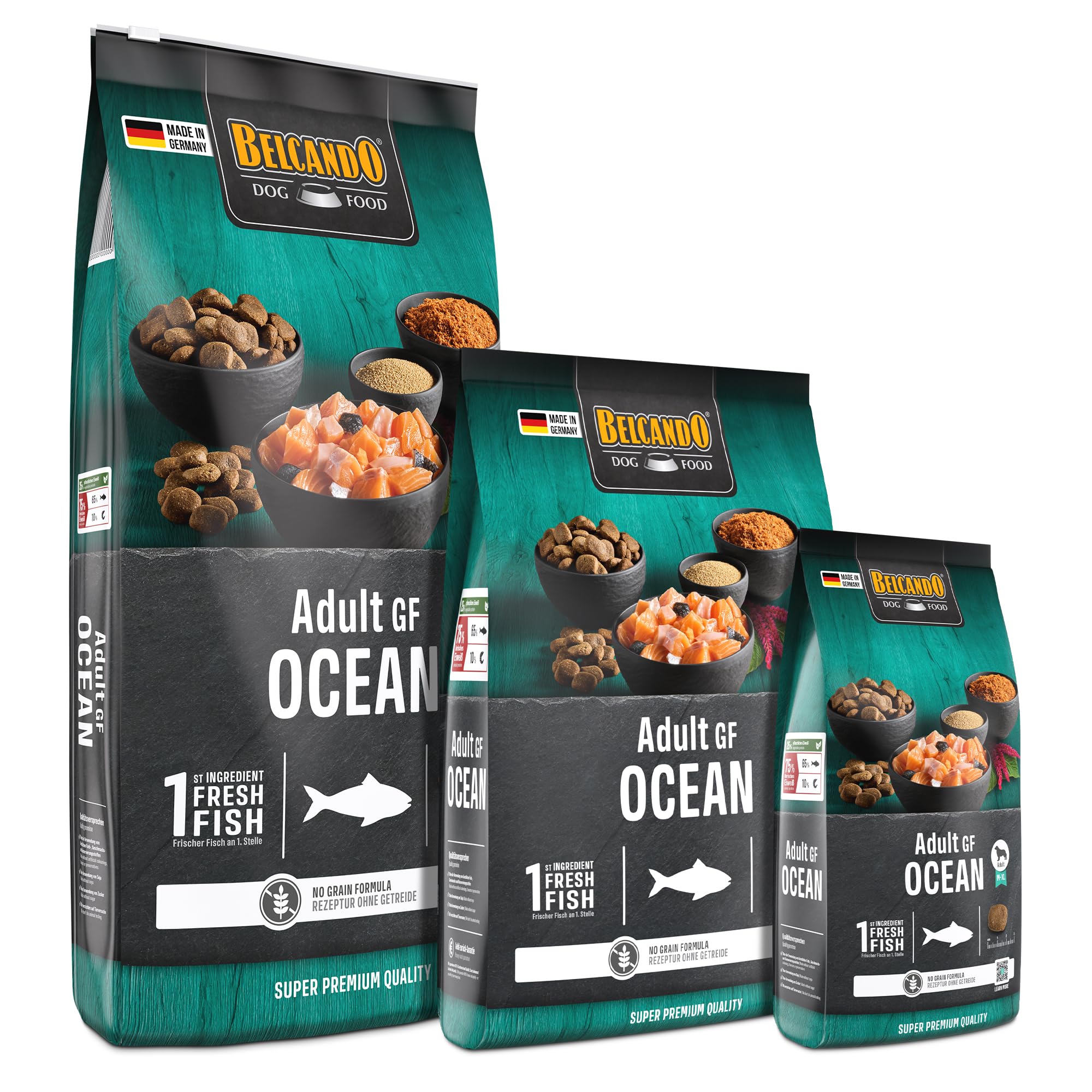 BELCANDO Adult GF Ocean [12,5 kg] | Aliment Complet sans céréales au Poisson pour Chiens Adultes dès 1 an