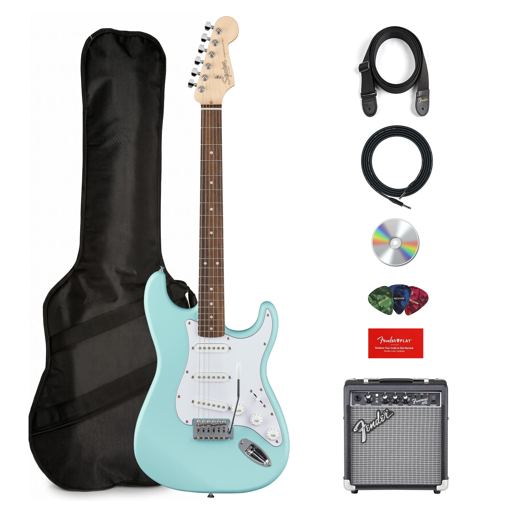 ギター Square by Fender Amazon.com: Fender Squier Stratocaster Electric Guitar - Daphne