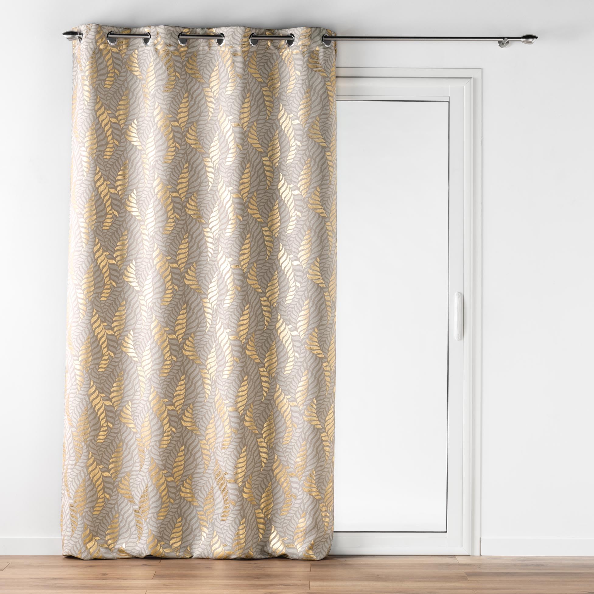 Douceur d'Intérieur Curtain, Polyester, White, 140 x 260 cm