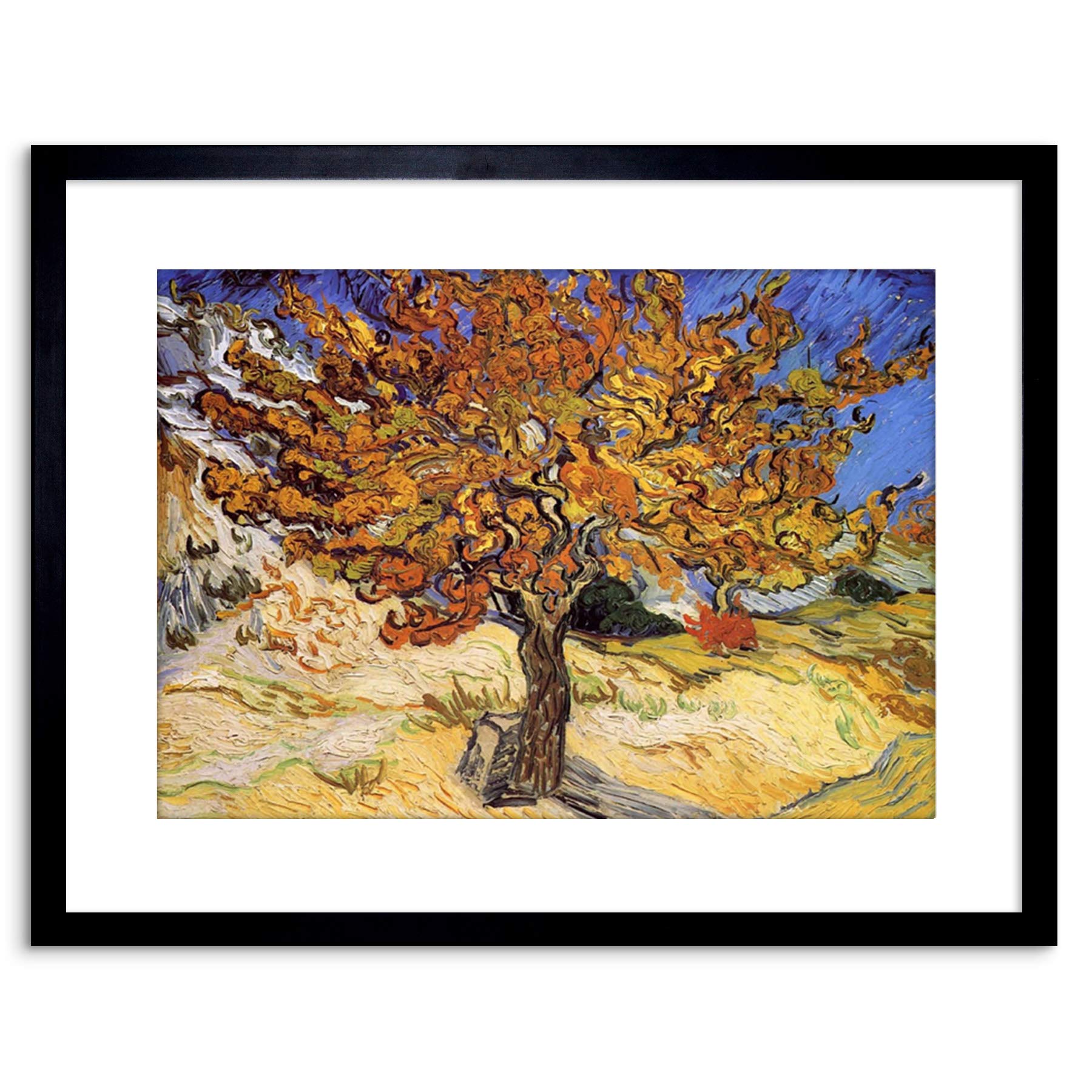 Wee Blue Coo 9x7 '' VINCENT VAN GOGH MULBERRY TREE 1889 OLD MASTER FRAMED ART PRINT F97X1622