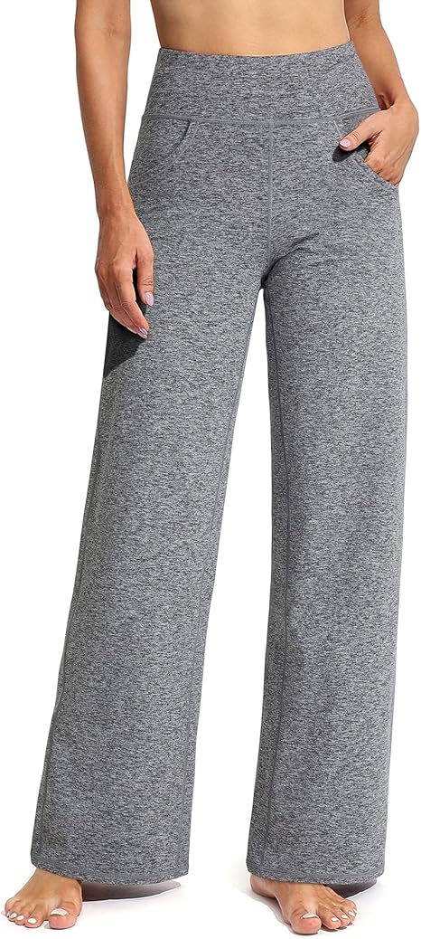 Promover Wide Leg Pants for Women Yoga Pants with Pockets High Waist Stretch Lounge Sweatpants Petite/Regular/Tall