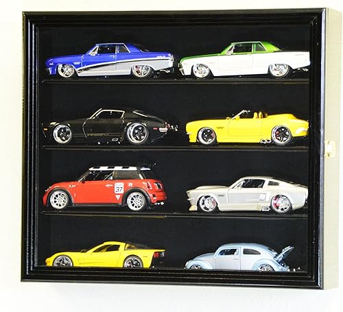 Expositor de autos modelo 8 a escala 124 con capacidad para 8 autos 124 (acabado negro)