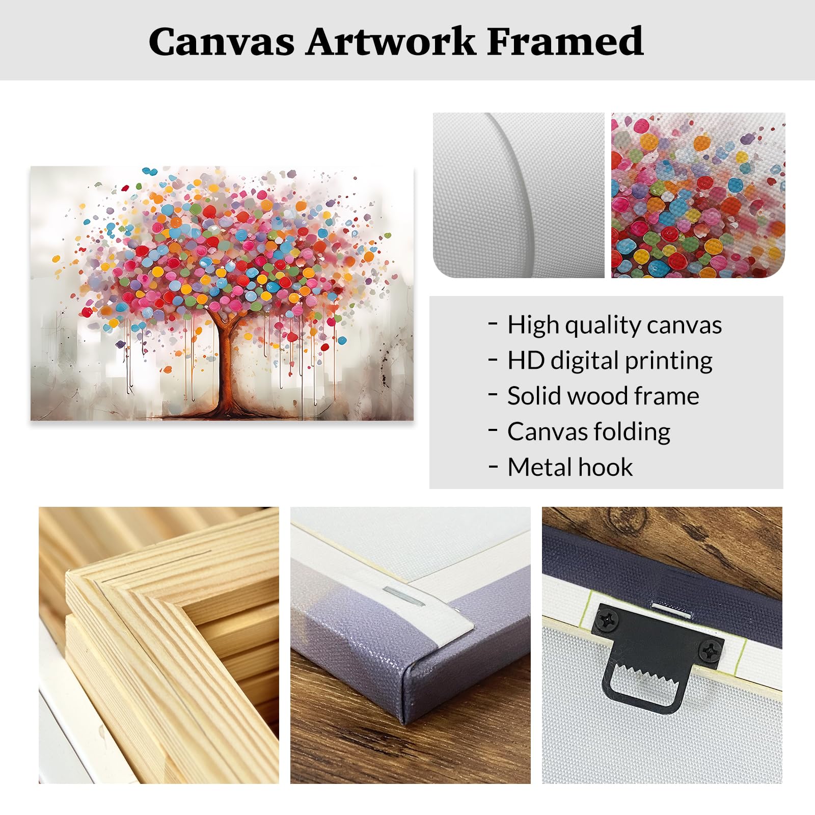 Amazon.co.jp: ZXHYWYM 大きな木の絵画 キャンバス ウォールアート