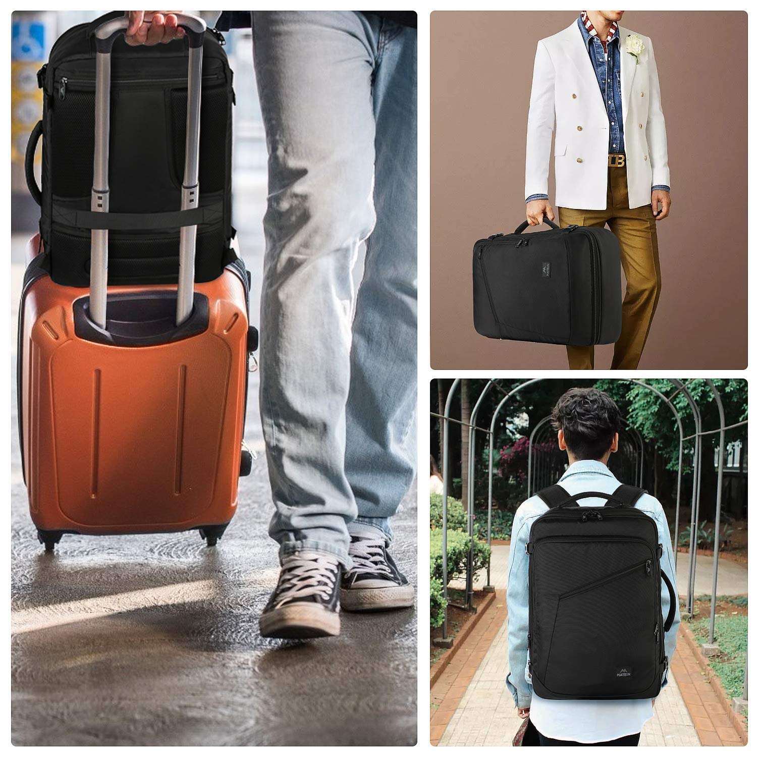 MATEIN Carry On Backpack, Flight Approved Rucksack bag, 40 Litre Extra