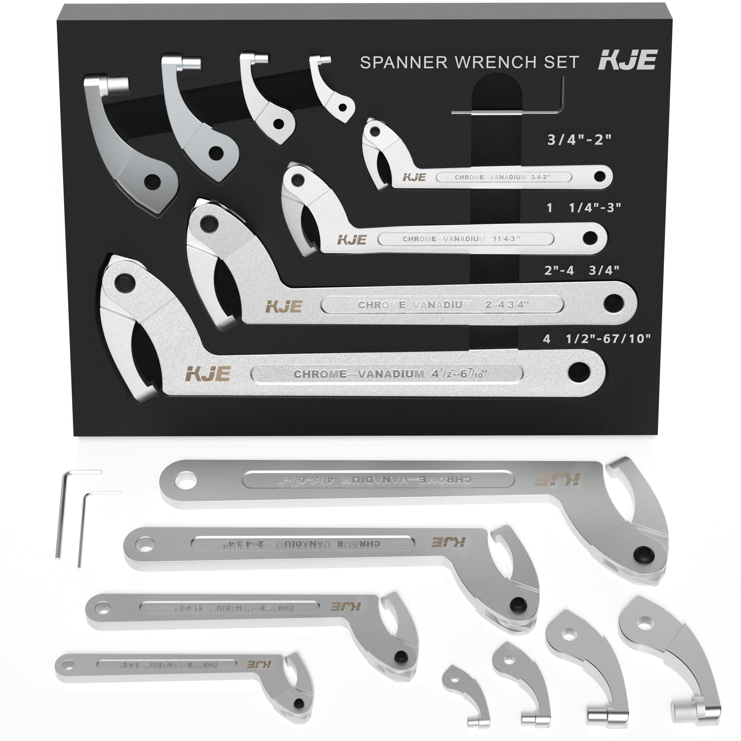 Photo 1 of *Scratches* KJE Adjustable Pin Spanner Nut Wrench Set