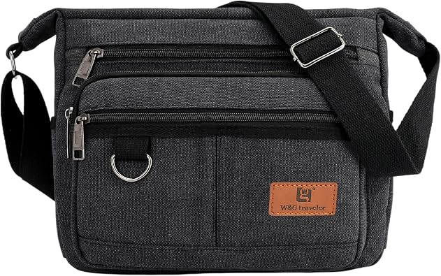 Rfid Crossbody Messenger Bag with Water Bottle Holders, 13 inch Laptop Shoulder Bag, Sling Satchel Purse w/Built-in Wallet