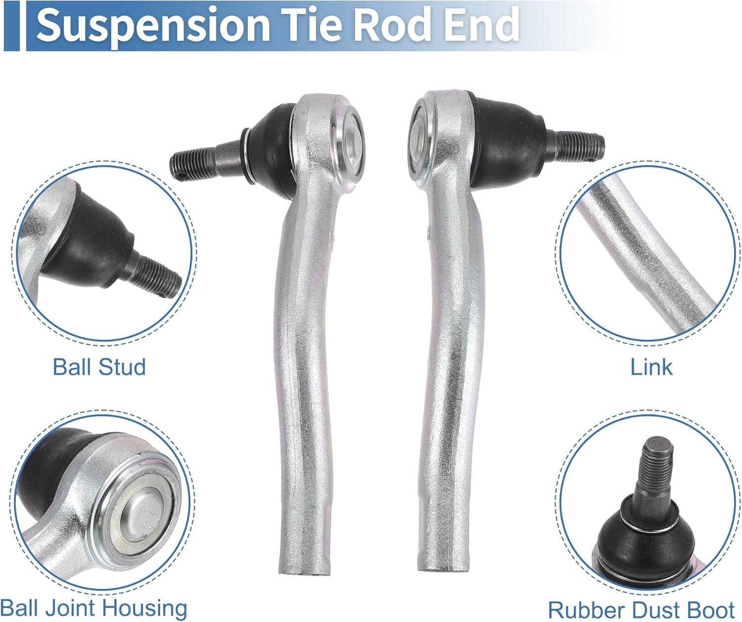 X AUTOHAUX 2pcs Front Outer Tie Rod Ends Kit Suspension Steering Tie Rod End for Nissan Frontier Xterra Pathfinder Drag Link No.48520EA025/48640EA025