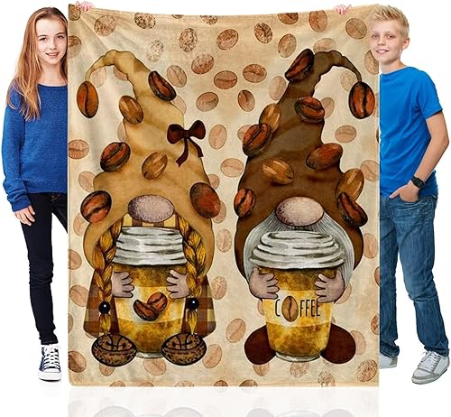 Miniatura 7 de Manta de gnomo  Regalos de gnomo para mujeres, manta suave y mullida de otoño para sofá, manta de gnomo de café y mantas para mamá, adultos,