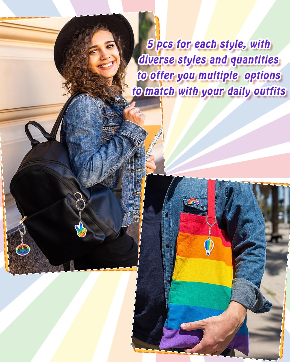 Kigeli Valentine's Day Gift Gay Pride Rainbow Keychain Gift Lgbtq Pride Trinkets Accessories Bulk Gay Stuff Keyring - Image 6